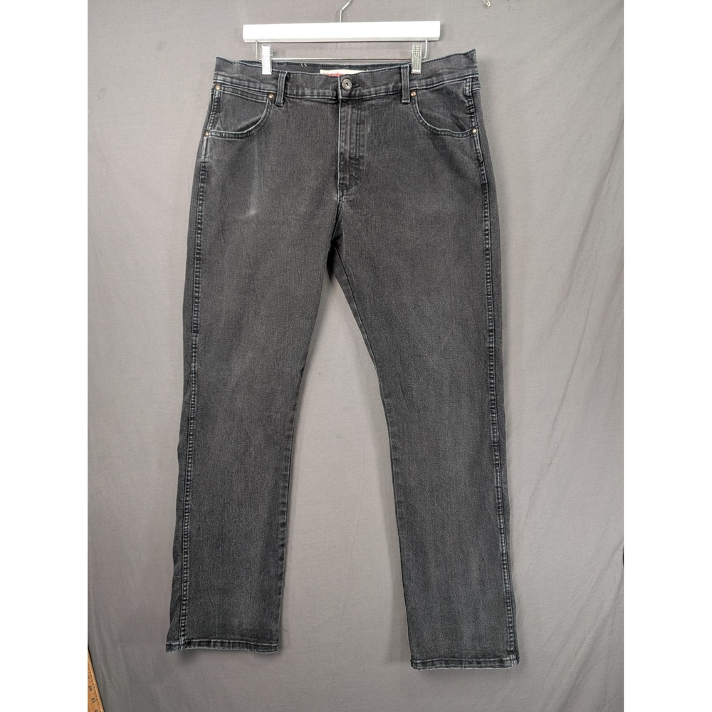 Wrangler Slim Straight 88 Mens Black Denim Jeans 36x34